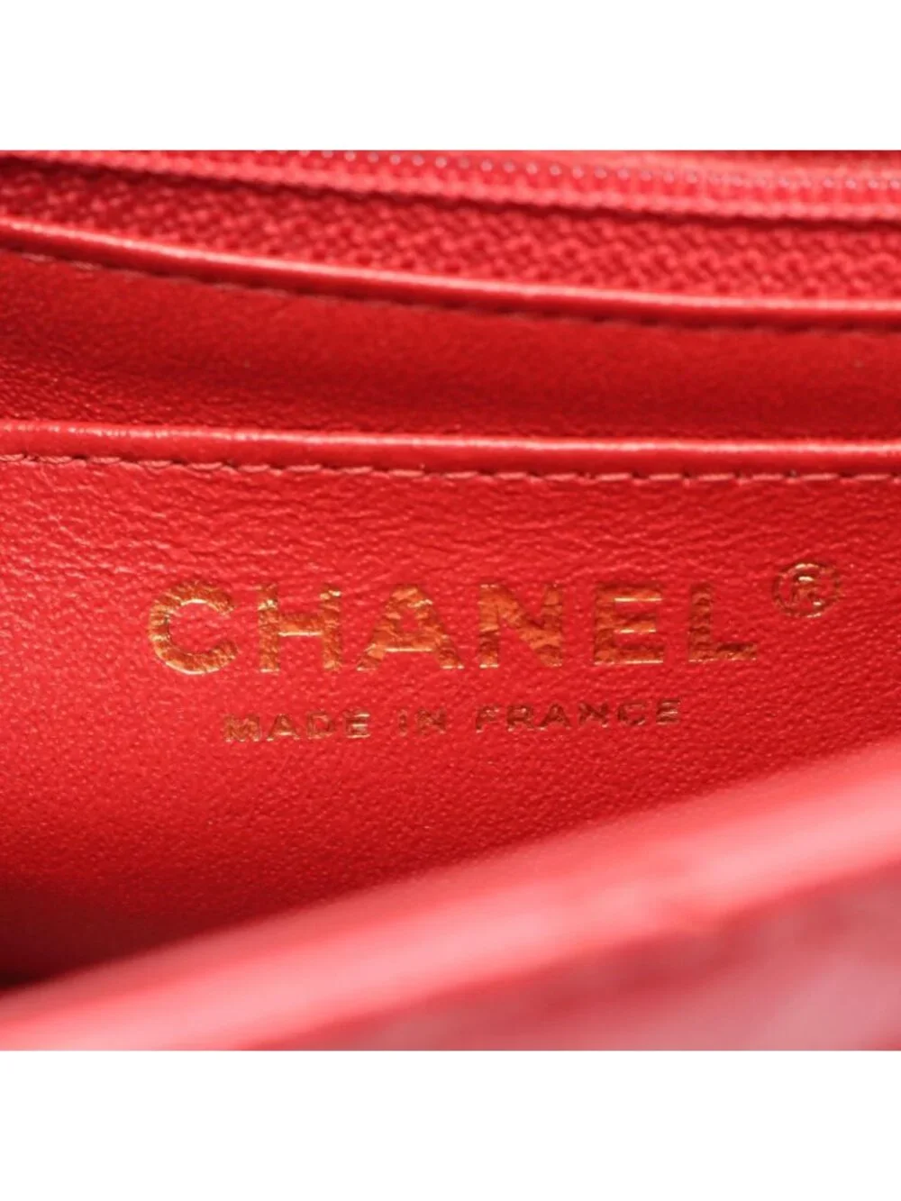 Chanel Shoulder Bag 2.55 Red Calf Mini Quilted Chain